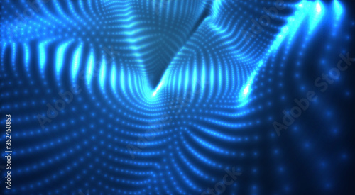 vector blue glowing data stream in virtual space