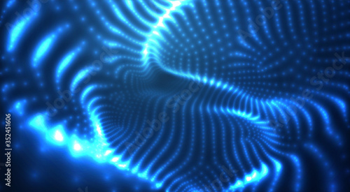 vector blue glowing data stream in virtual space