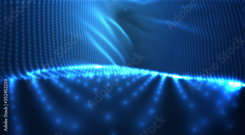 vector blue glowing data stream in virtual space
