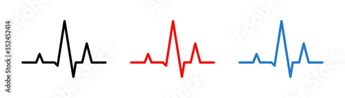 Heart beat line. Medical pulse icon. Health care concept. Vector isolated illustation.