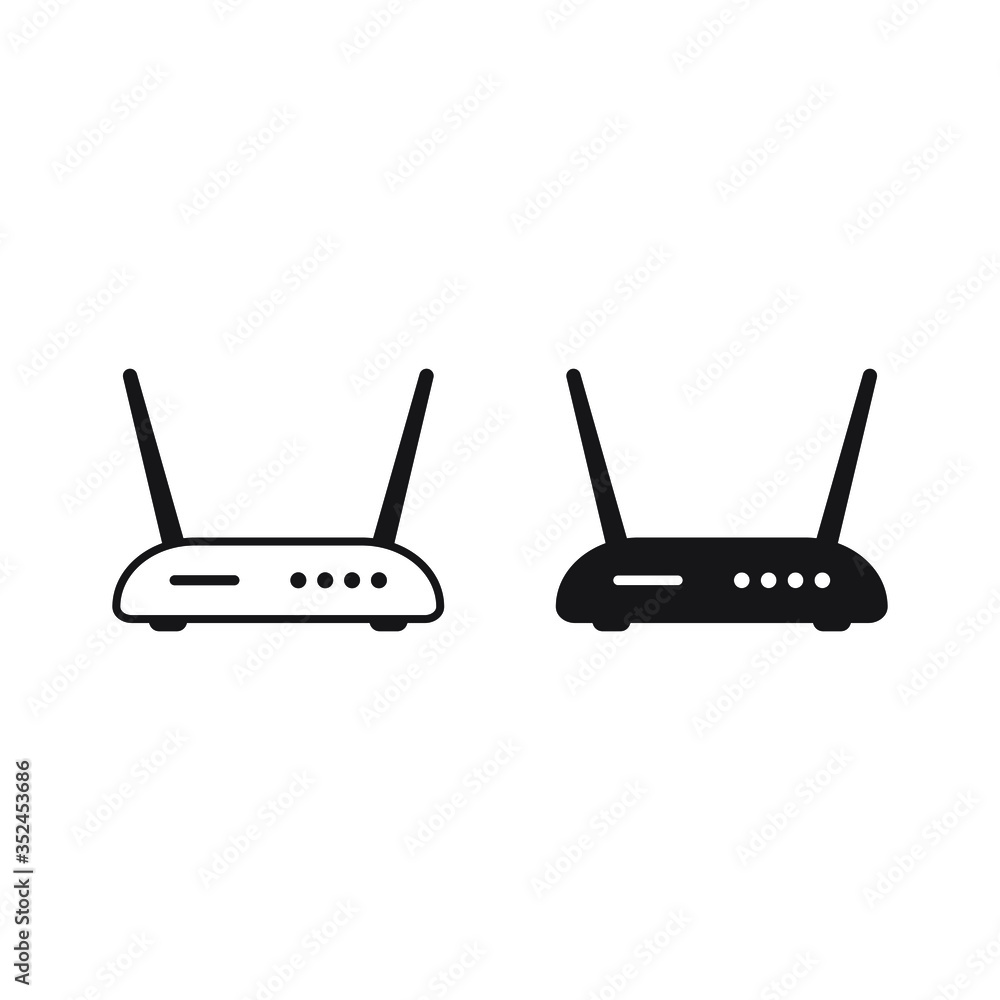 Router icon. Router related signal icon isolated Router icon. Router related signal icon isolated