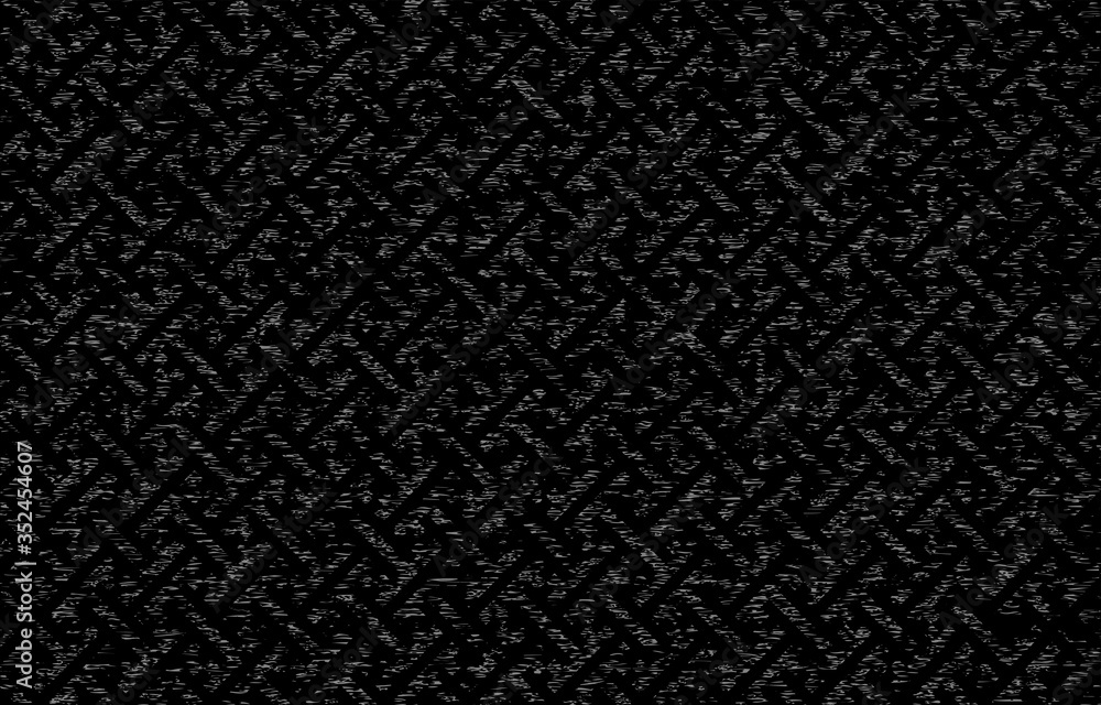 黒地に白い掠れ模様の和柄：紗綾形