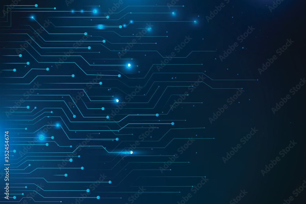 Blue futuristic networking technology vector