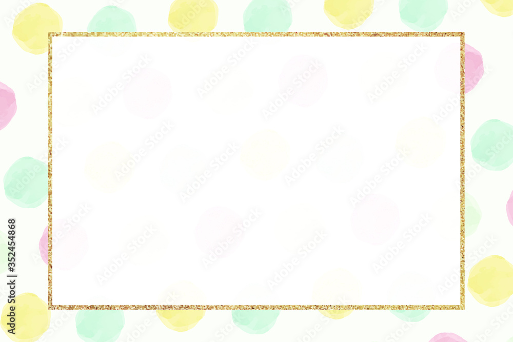 Blank colorful golden frame seamless pattern vector
