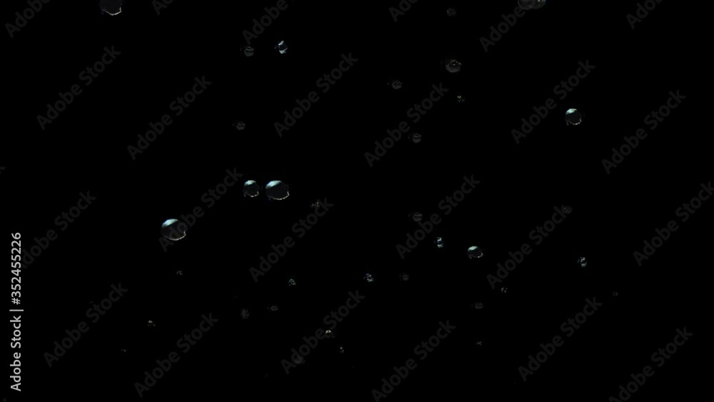 Simple bubbles visual effect on black background 3D animation. Use Simple bubbles visual effect on black background 3D animation. Use