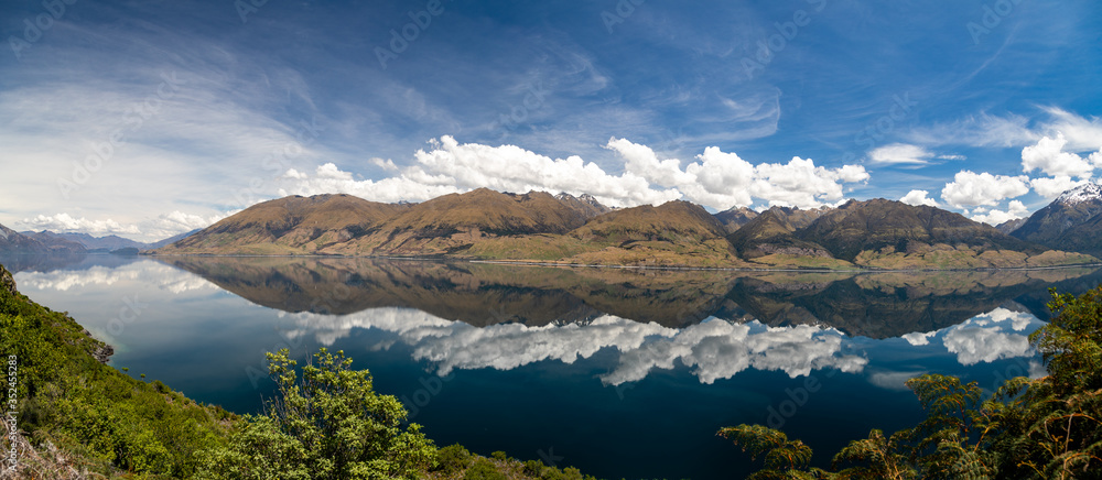 Clear Late Afternoon Panorama of Lake Wanaka New Zealand