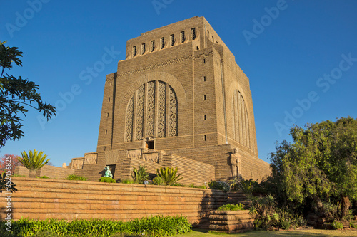 South Africa - Gauteng - Pretoria (Tshwane) - Impressive stone walls of massive granite tower of Voortrekker monument commemorating to boer Great Trek photo