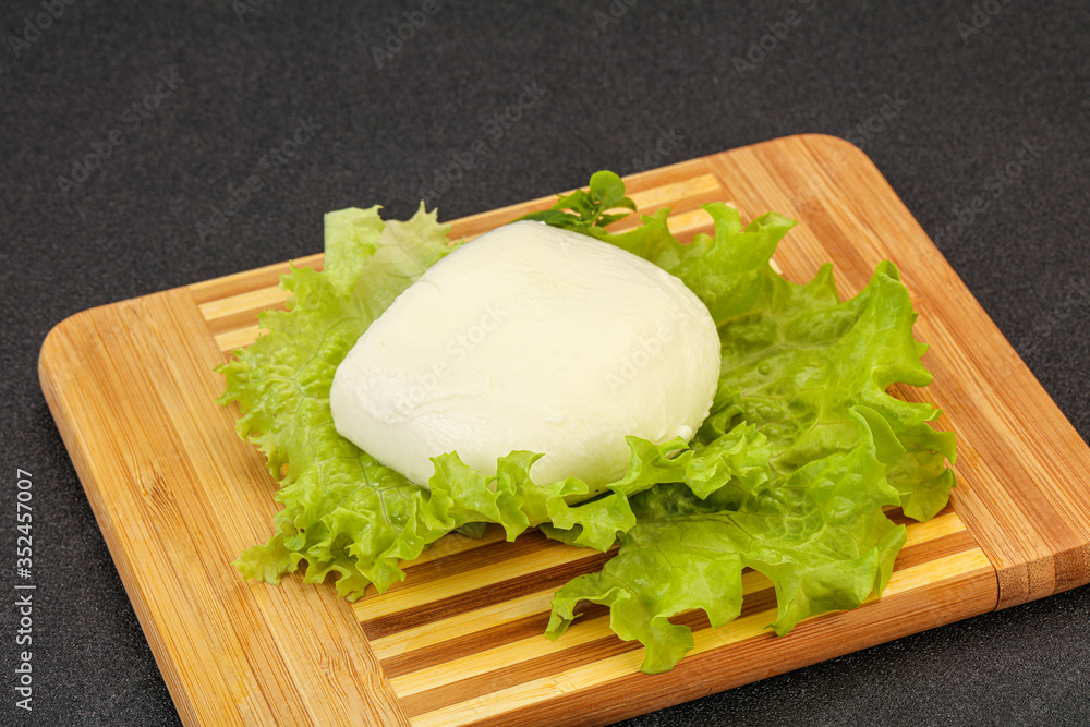 Italian Mozzarella cheese over board