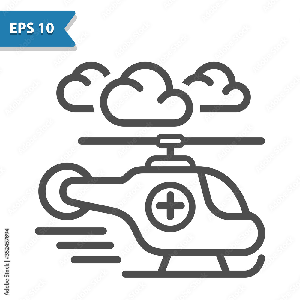 Flying Helicopter Icon Flying Helicopter Icon