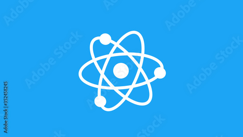 Best atom icon on aqua background,New atom icon © MSH