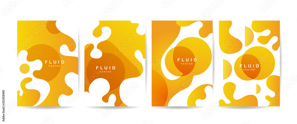 Creative fluid style poster or flyer set. Perfect for party, banner, cover, print, promotion, sale, greeting, ad, web, page, header, landing, social media.