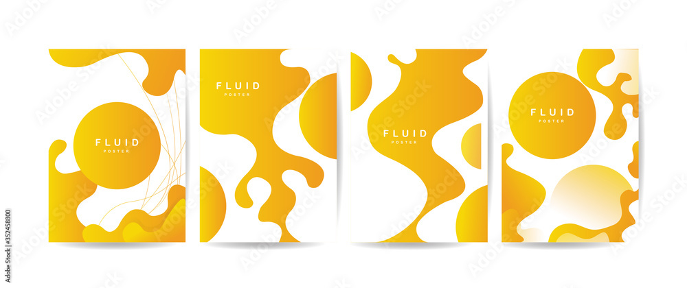 Creative fluid style poster or flyer set. Perfect for party, banner, cover, print, promotion, sale, greeting, ad, web, page, header, landing, social media.