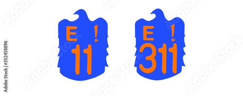 Sheikh Mohammad Bin Zayed Road or Emirates E311 and E11 Sheikh Zayed Road highway blue and orange vector transportation street sign in Dubai in the United Arab Emirates (UAE).