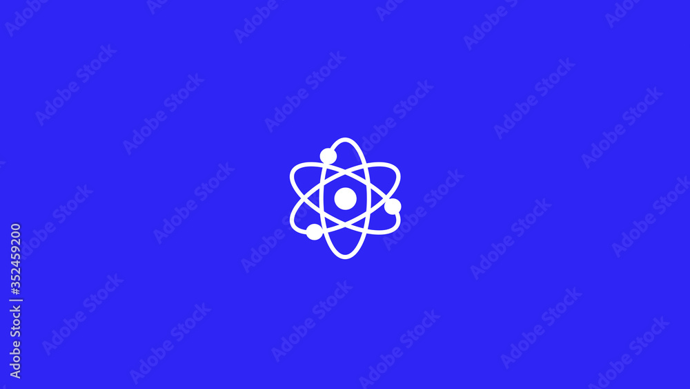 Science icons,New atom icon on blue background,atom icon Science icons,New atom icon on blue background,atom icon