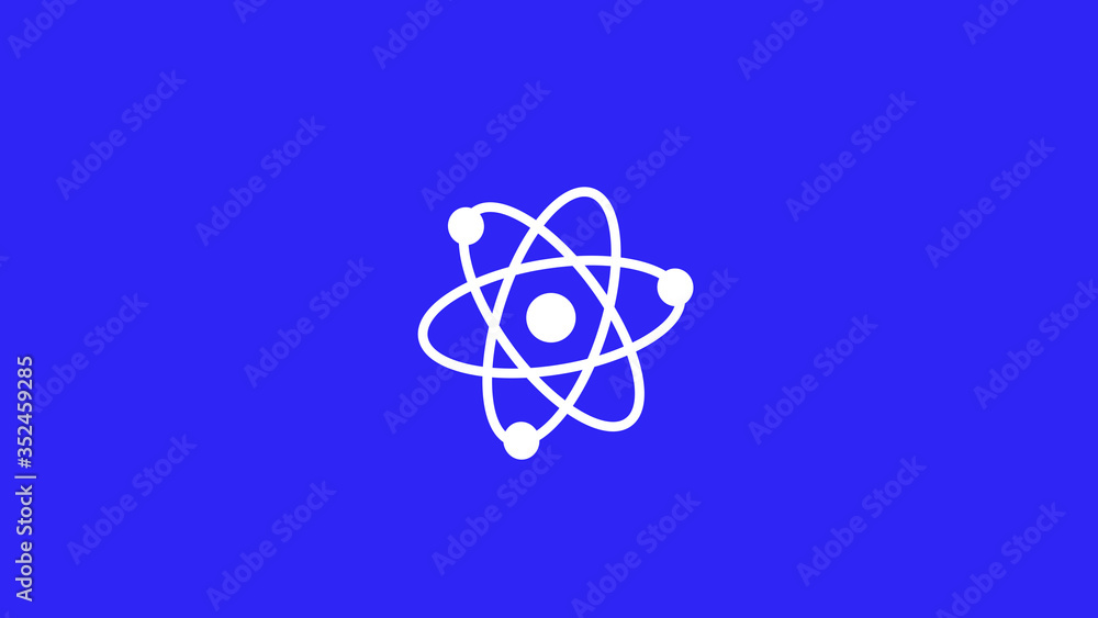 Science icons,New atom icon on blue background,atom icon Science icons,New atom icon on blue background,atom icon