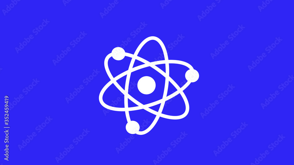 Science icons,New atom icon on blue background,atom icon Science icons,New atom icon on blue background,atom icon