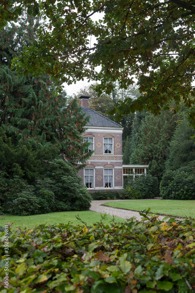 Garden and former Tuinbouwschool. Horticulture school. House at Maatschappij van Weldadigheid Frederiksoord Drenthe Netherlands. 