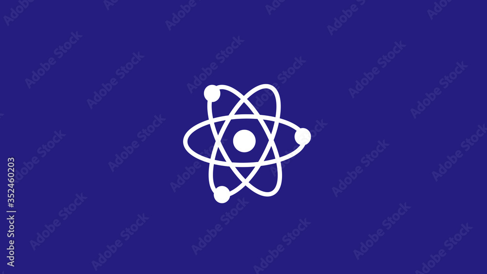 White atom icon on blue dark background,New atom icon White atom icon on blue dark background,New atom icon