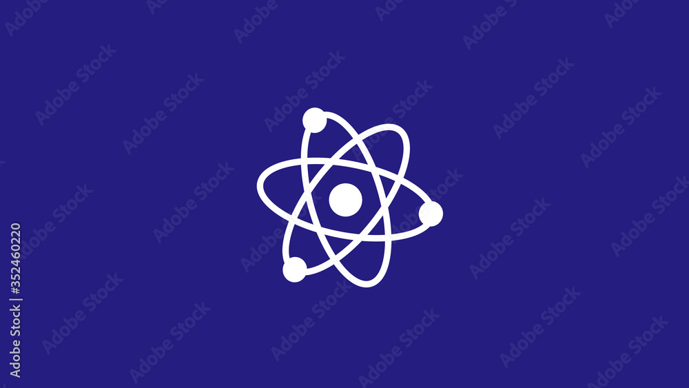 White atom icon on blue dark background,New atom icon White atom icon on blue dark background,New atom icon