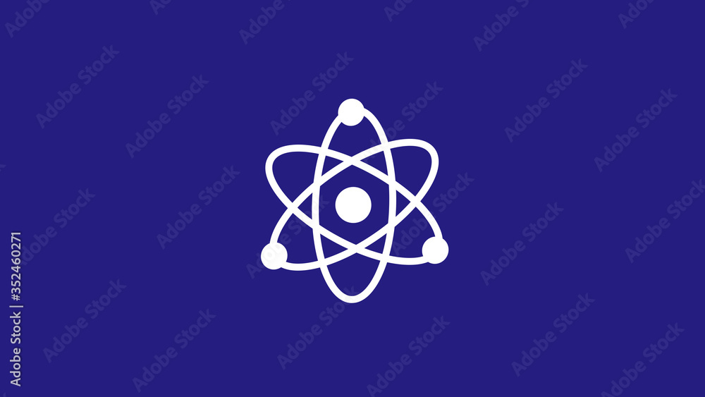 White atom icon on blue dark background,New atom icon White atom icon on blue dark background,New atom icon