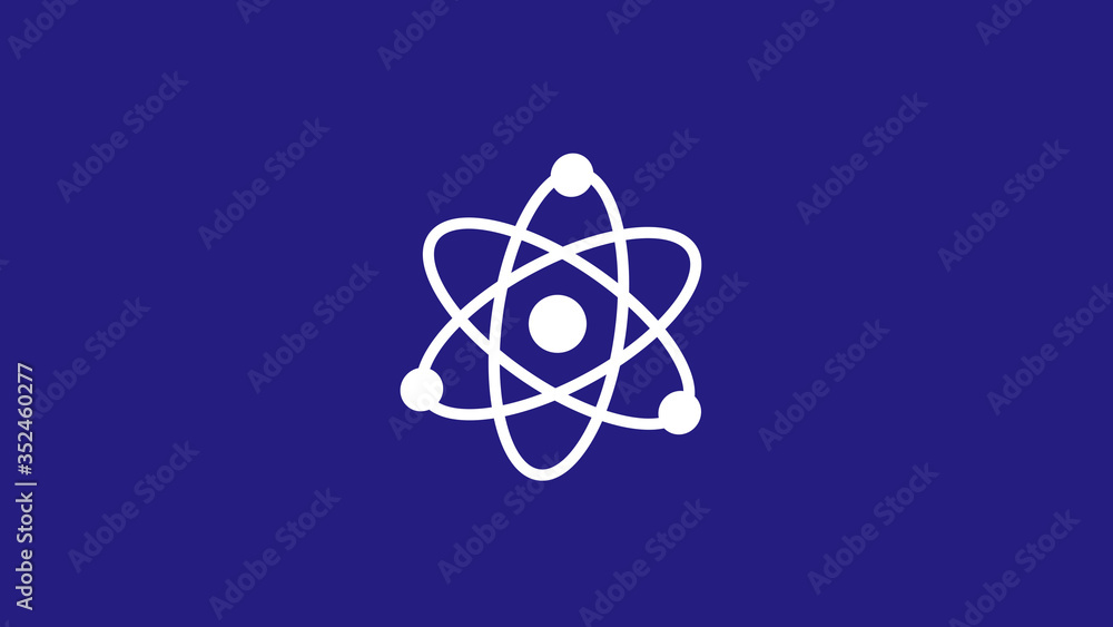 White atom icon on blue dark background,New atom icon White atom icon on blue dark background,New atom icon
