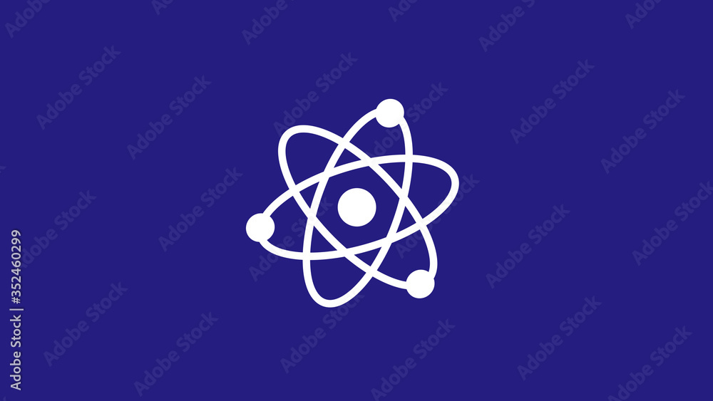 White atom icon on blue dark background,New atom icon White atom icon on blue dark background,New atom icon
