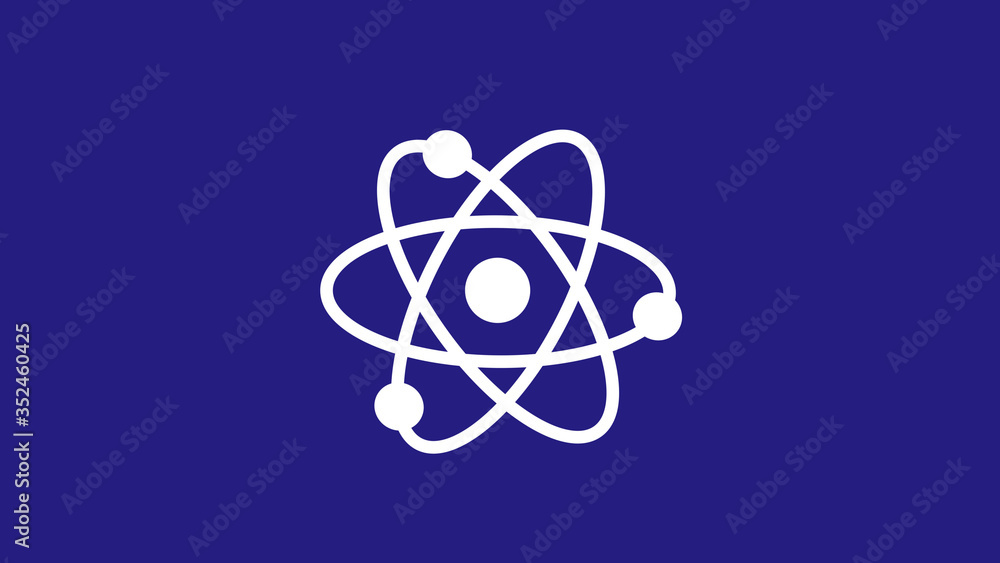 White atom icon on blue dark background,New atom icon White atom icon on blue dark background,New atom icon
