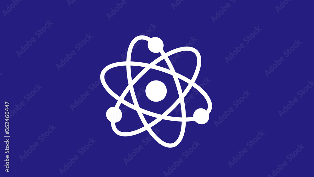 White atom icon on blue dark background,New atom icon White atom icon on blue dark background,New atom icon