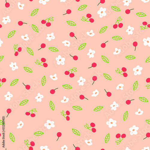 Cherry blossom seamless pattern. 