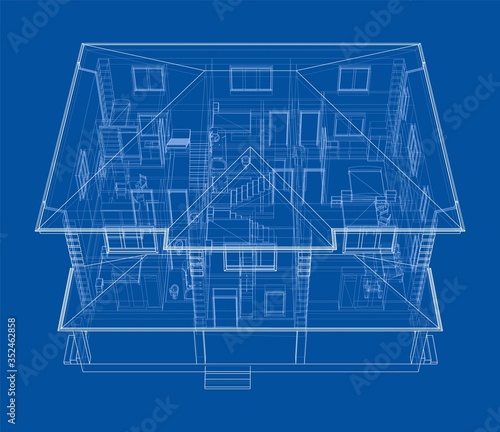 Abstract vector sketch of a house