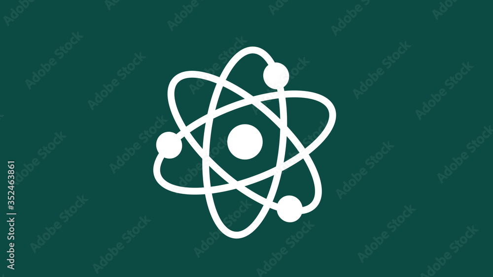 Top atom icon on cyan dark background,New atom icon Top atom icon on cyan dark background,New atom icon