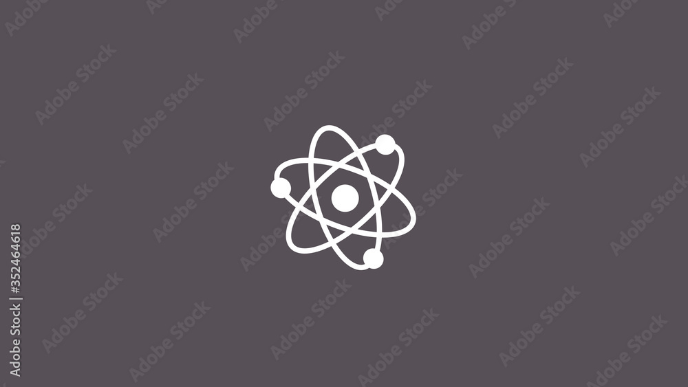 Fototapeta premium New white atom icon on gray background,science icons