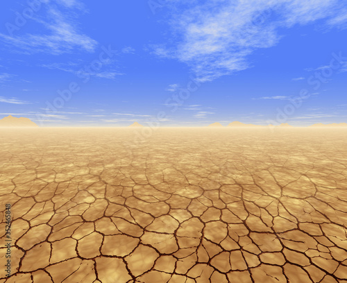 cracked dry desert ground in a hot weather