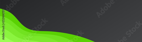 Vector abstract background, on a dark background waved lines, layering on each other, in the style of paper art. Banner, design of social networks, web sites. Copyspace.