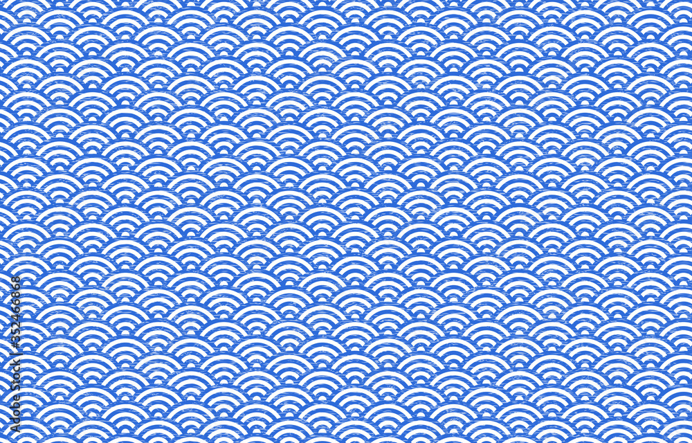 透過背景の青地に白い掠れ模様の和柄 青海波 Stock Vector Adobe Stock