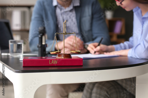 Man visiting lawyer in office
