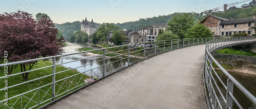 Bridge over the Ourthe river in Durbuy, Belgium photo