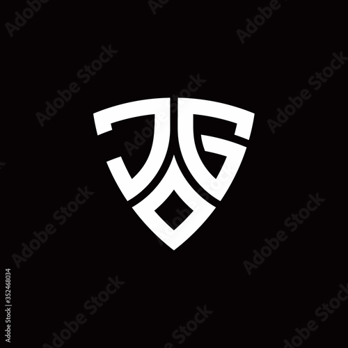 JG monogram logo with modern shield style design template