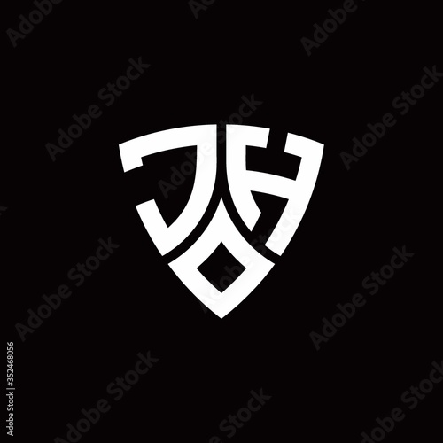 Free Download JH monogram logo with modern shield style design template - GFXLoad