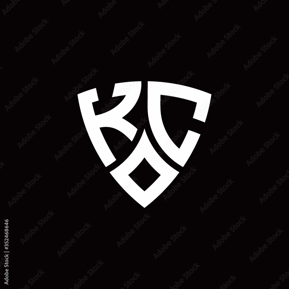KC monogram logo with modern shield style design template KC monogram logo with modern shield style design template