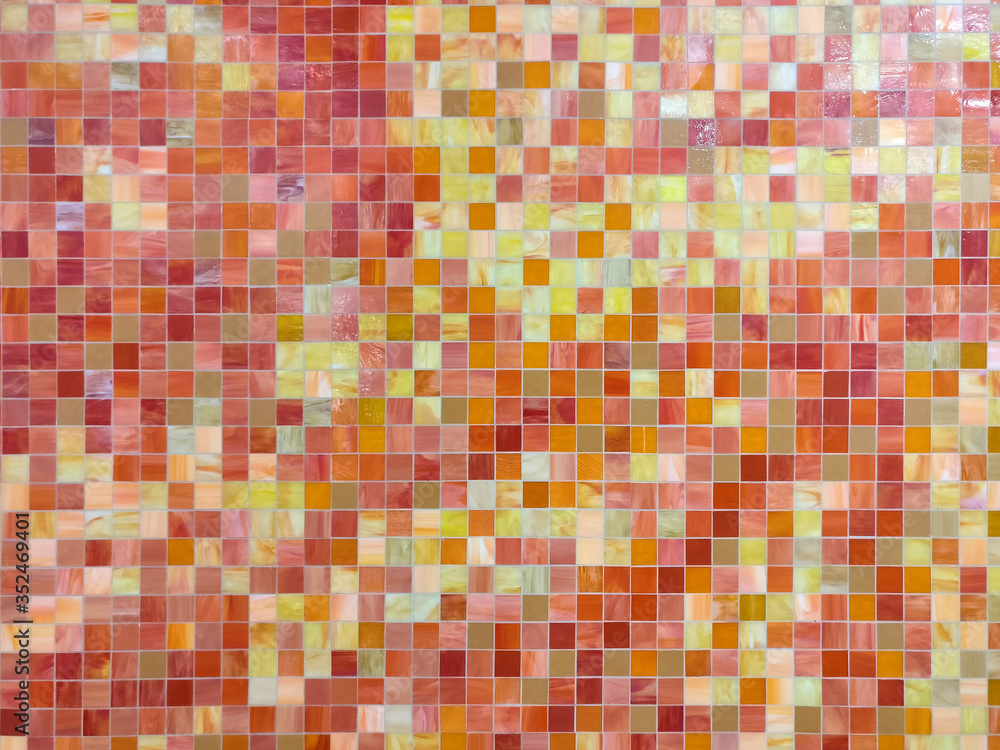 Background surface of small tiles in the bathroom Background surface of small tiles in the bathroom