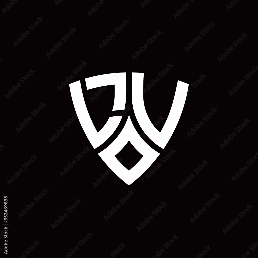 LV monogram logo with modern shield style design template LV monogram logo with modern shield style design template