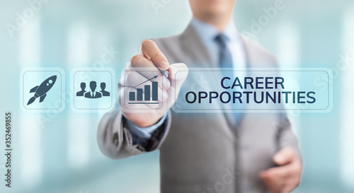 Career opportunity personal growth business concept on screen.