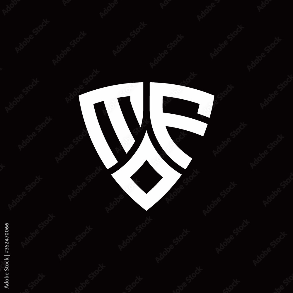 MF monogram logo with modern shield style design template MF monogram logo with modern shield style design template