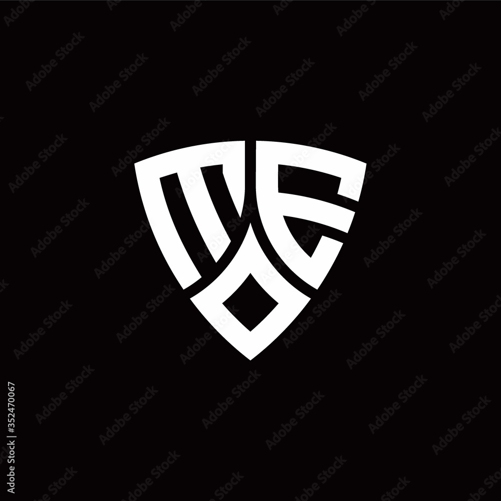 ME monogram logo with modern shield style design template ME monogram logo with modern shield style design template