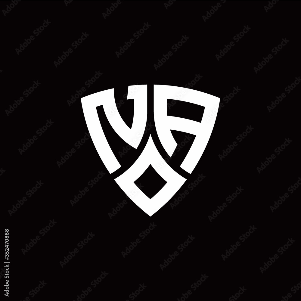 NA monogram logo with modern shield style design template NA monogram logo with modern shield style design template