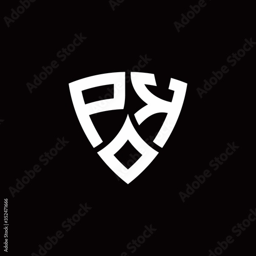 PK monogram logo with modern shield style design template