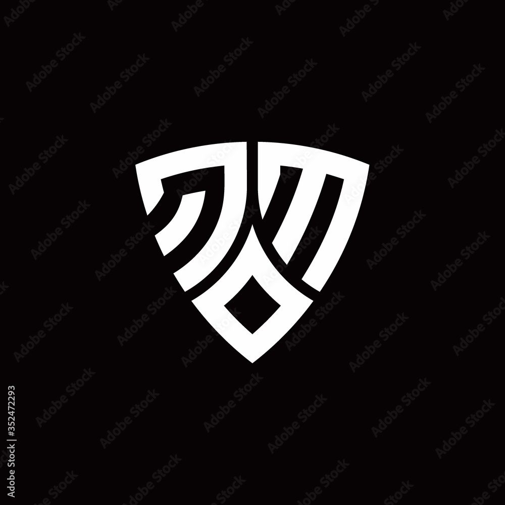 QM monogram logo with modern shield style design template QM monogram logo with modern shield style design template