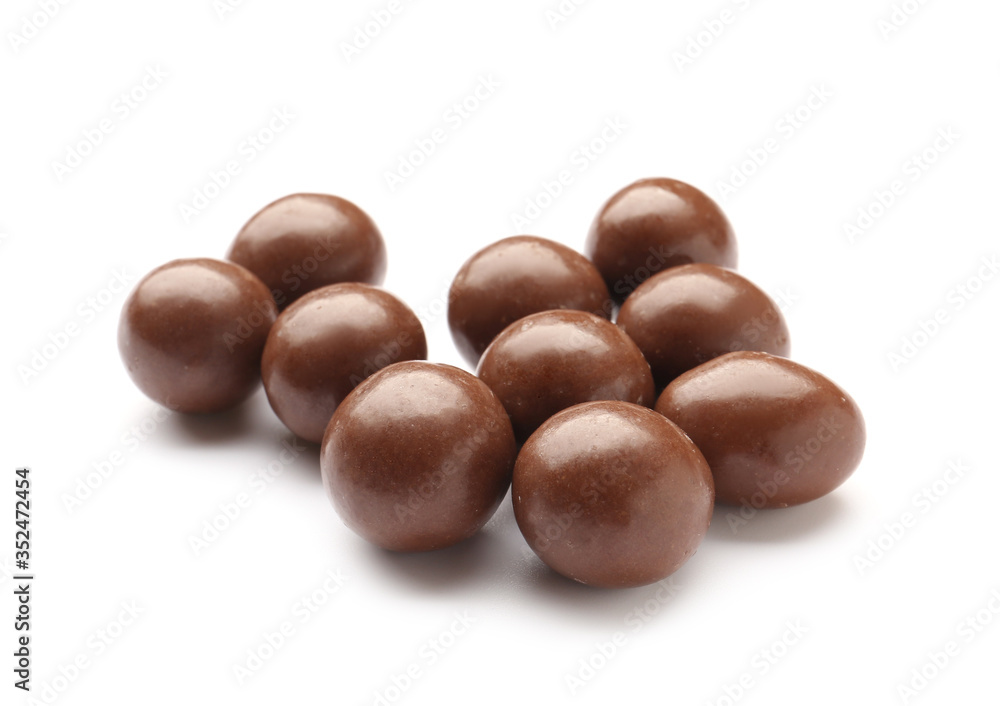 Tasty chocolate nuts on white background Tasty chocolate nuts on white background