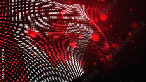 Vector bright glowing country flag of abstract dots. Canada